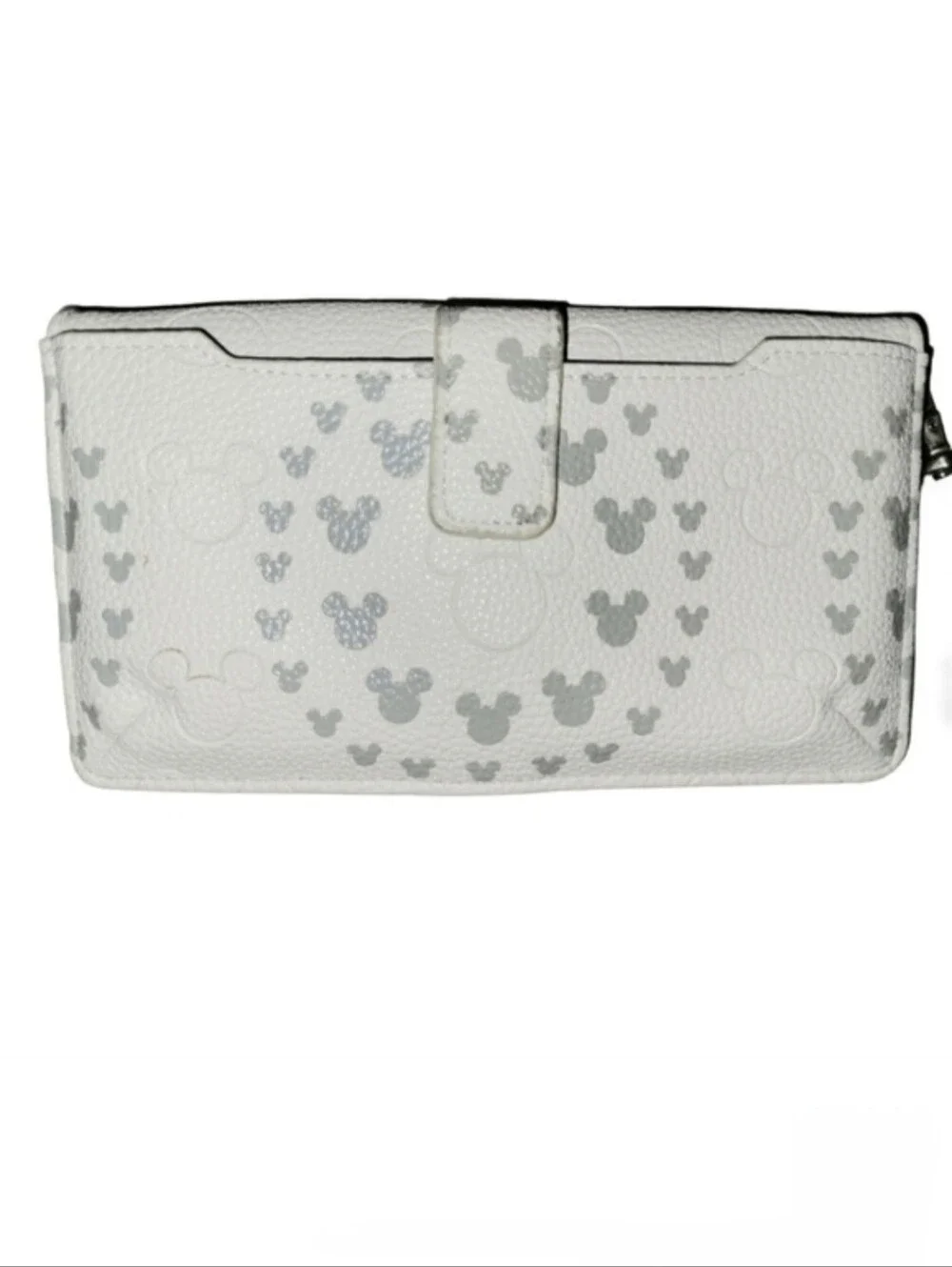 Disney Mickey Mouse Icon Geometric Wallet Wristlet Cream & Gray
